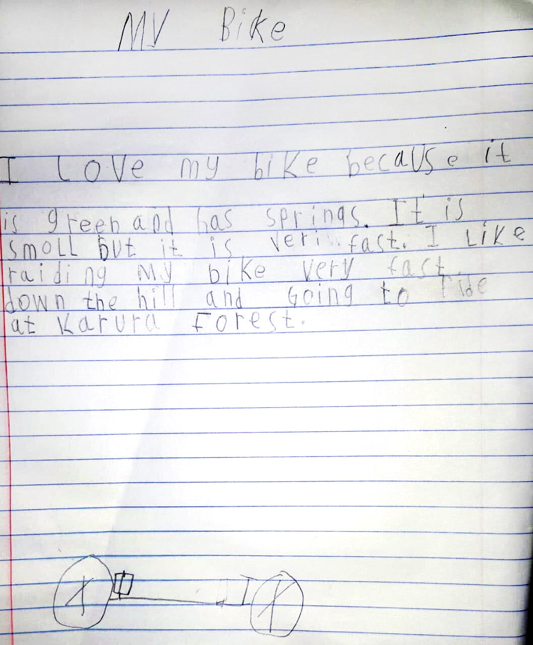 child handwritten story